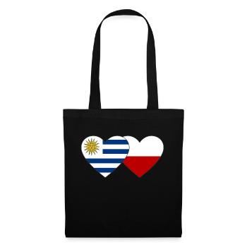 Uruguay Poland Heart Flag - Tote Bag - black - Front