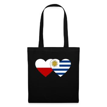 Poland Uruguay Heart Flag - Tote Bag - black - Front