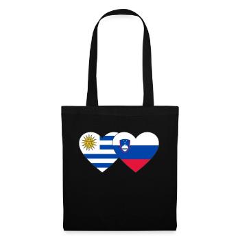 Uruguay Slovenia Heart Flag - Tote Bag - black - Front