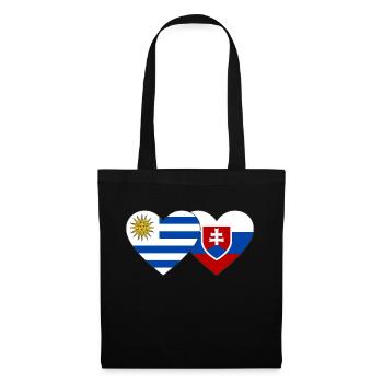 Uruguay Slovakia Heart Flag - Tote Bag - black - Front