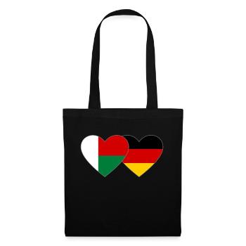 Madagascar Germany Heart Flag - Tote Bag - black - Front