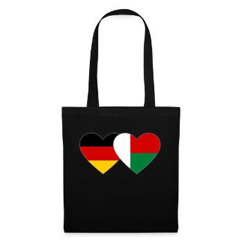 Germany Madagascar Heart Flag - Tote Bag - black - Front