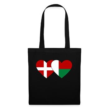 Denmark Madagascar Heart Flag - Tote Bag - black - Front