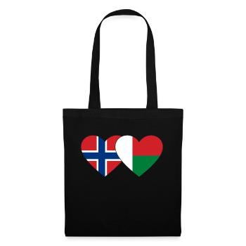 Norway Madagascar Heart Flag - Tote Bag - black - Front