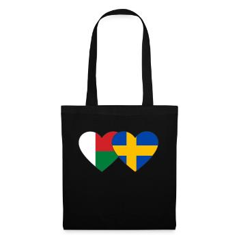 Madagascar Sweden Heart Flag - Tote Bag - black - Front