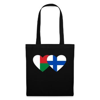 Madagascar Finlande Drapeau du Cœur - Sac en tissu - noir - Devant