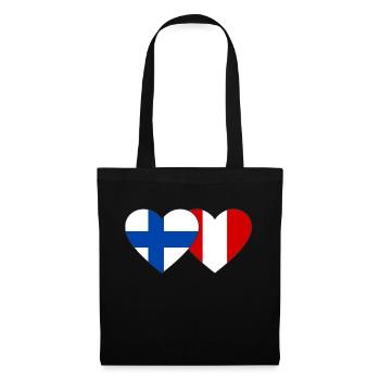 Finlande Pérou Drapeau du Cœur - Sac en tissu - noir - Devant