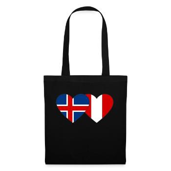 Islande Pérou Drapeau du Cœur - Sac en tissu - noir - Devant