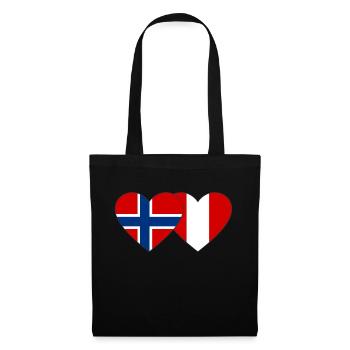 Norvège Pérou Drapeau du Cœur - Sac en tissu - noir - Devant