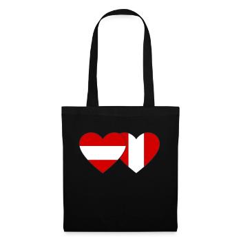 Austria Peru Heart Flag - Tote Bag - black - Front