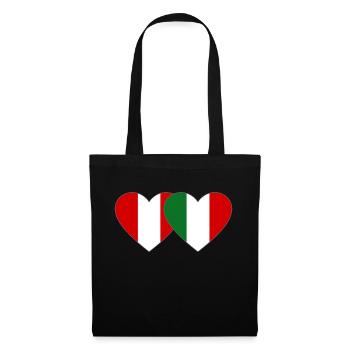 Pérou Italie Drapeau du Cœur - Sac en tissu - noir - Devant