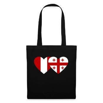 Pérou Géorgie Drapeau du cœur - Sac en tissu - noir - Devant