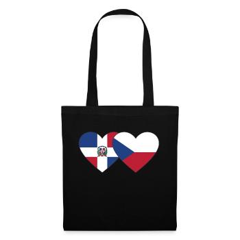 Dominican Republic Czech Republic Flag Heart - Tote Bag - black - Front