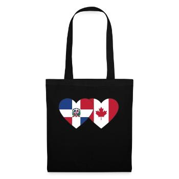 République dominicaine Canada Flag Heart - Sac en tissu - noir - Devant