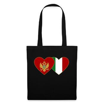 Montenegro Italien Flagge - Stoffbeutel - Schwarz - Vorne