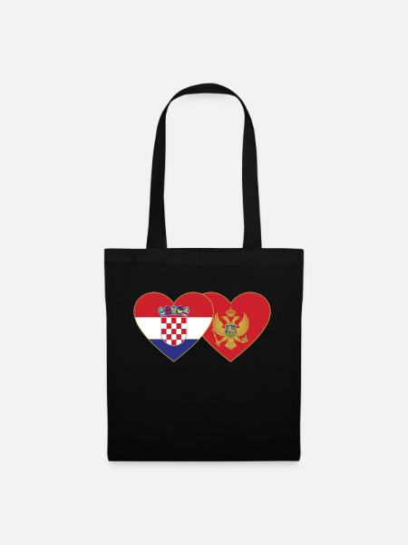 Kroatien Montenegro Flagge - Stoffbeutel - Schwarz
