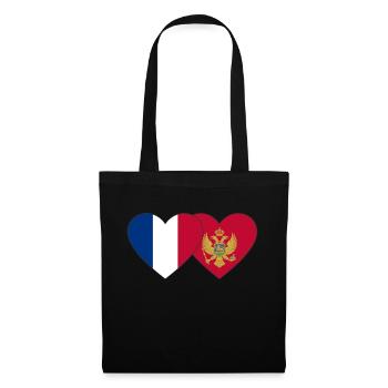Frankreich Montenegro Flagge - Stoffbeutel - Schwarz - Vorne