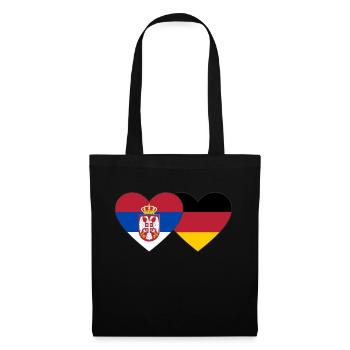 Serbie Allemagne Flag Heart - Sac en tissu - noir - Devant