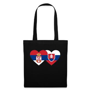Serbia Slovakia Heart Flag - Tote Bag - black - Front