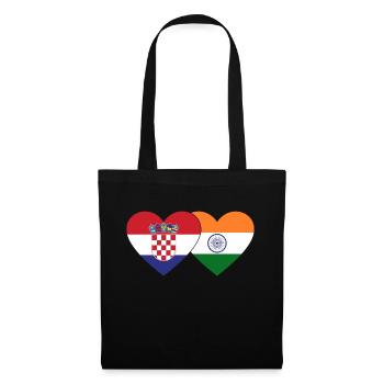 Croatia India Flag Heart - Tote Bag - black - Front