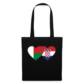 Madagascar Croatie Flag Coeur - Sac en tissu - noir - Devant