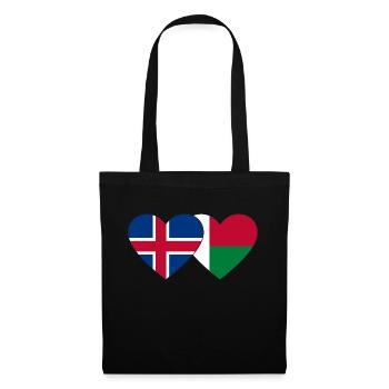 Iceland Madagascar Flag Heart - Tote Bag - black - Front