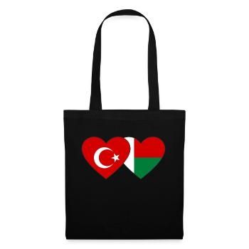 Turkey Madagascar flag heart - Tote Bag - black - Front