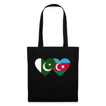 Pakistan Azerbaijan Flag Heart - Tote Bag - black - Front
