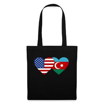 USA Azerbaijan flag heart - Tote Bag - black - Front