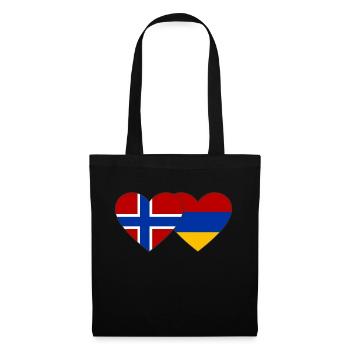 Norwegen Armenien Flagge Herz - Stoffbeutel - Schwarz - Vorne