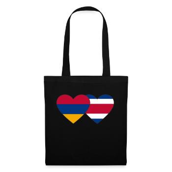 Arménie Costa Rica Drapeau Coeur - Sac en tissu - noir - Devant