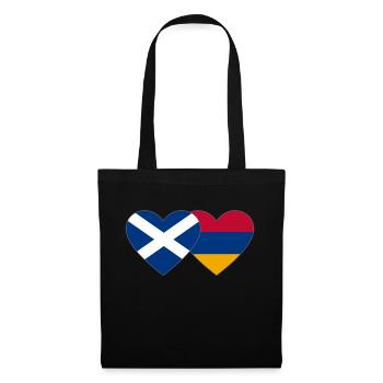 Schottland Armenien Flagge Herz - Stoffbeutel - Schwarz - Vorne