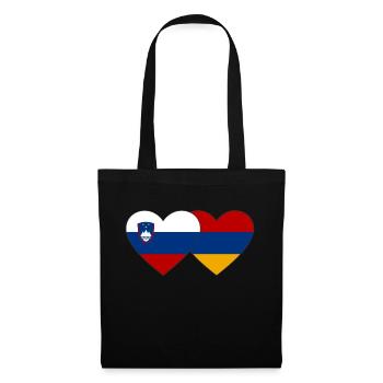 Slowenien Armenien Flagge Herz - Stoffbeutel - Schwarz - Vorne