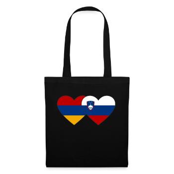 Armenien Slowenien Flagge Herz - Stoffbeutel - Schwarz - Vorne