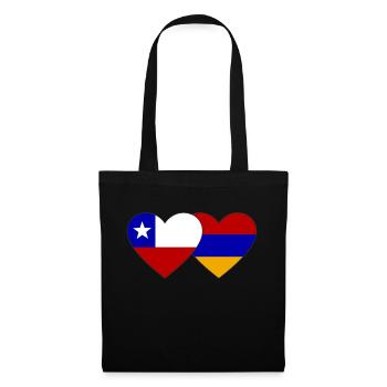 Chili Arménie Drapeau Coeur - Sac en tissu - noir - Devant