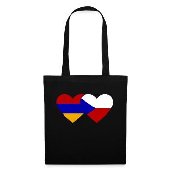 Arménie République tchèque Drapeau Coeur - Sac en tissu - noir - Devant