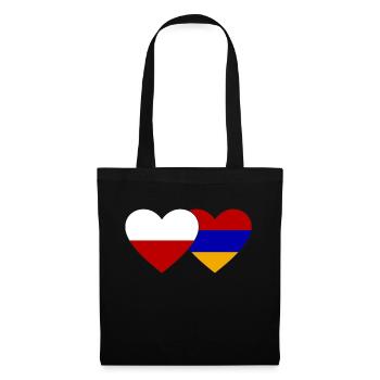 Polen Armenien Flagge Herz - Stoffbeutel - Schwarz - Vorne