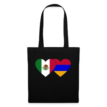 Mexico Armenia Flag Heart - Tote Bag - black - Front