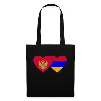 Montenegro Armenia Flag Heart - Tote Bag - black - Front