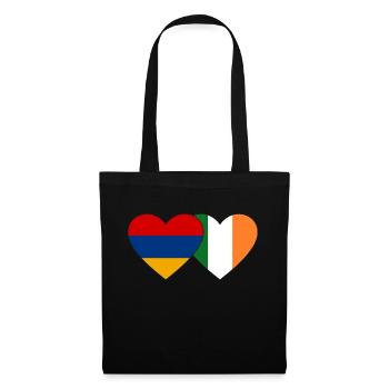 Arménie Irlande Drapeau Coeur - Sac en tissu - noir - Devant