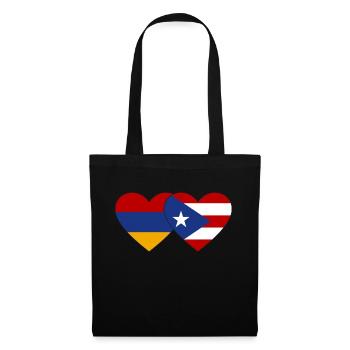 Armenia Cuba flag heart - Tote Bag - black - Front