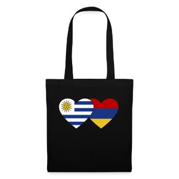 Uruguay Armenia Flag Heart - Tote Bag - black - Front