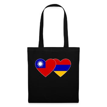 Taiwan Arménie drapeau coeur - Sac en tissu - noir - Devant