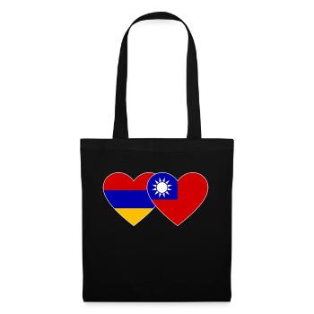 Arménie Drapeau Taiwan coeur - Sac en tissu - noir - Devant