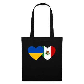 Ukraine Mexico Flag Heart - Tote Bag - black - Front