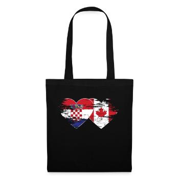 Croatie Canada drapeau coeur utilisé - Sac en tissu - noir - Devant