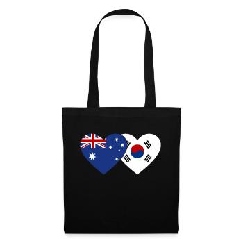 Australie Corée du Sud Flag Heart - Sac en tissu - noir - Devant