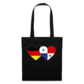 Germany Panama Flag Heart - Tote Bag - black - Front