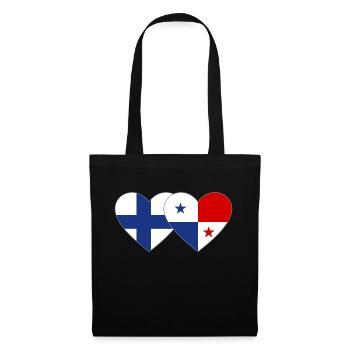 Finland Panama Flag Heart - Tote Bag - black - Front