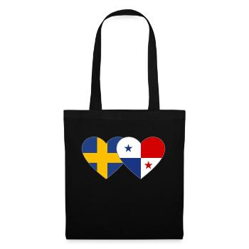 Suède Cœur du drapeau du Panama - Sac en tissu - noir - Devant